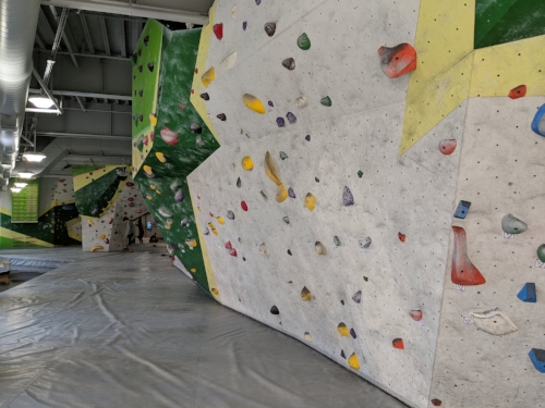 The entire upstairs floor is boulder-o-rama. Super cool!