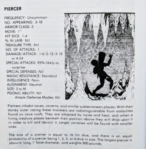 Definitely 95% likely to surprise. Never realized flesh-eating stalactites were monsters to be encountered in Dungeons & Dragons. Thank you Gary Gygax!