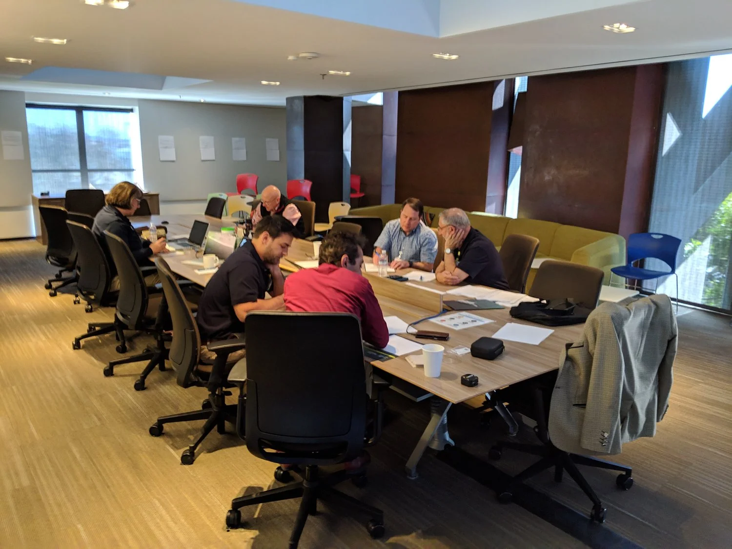 The combined NSPE-California and Education Foundation MATHCOUNTS Boards planning away.