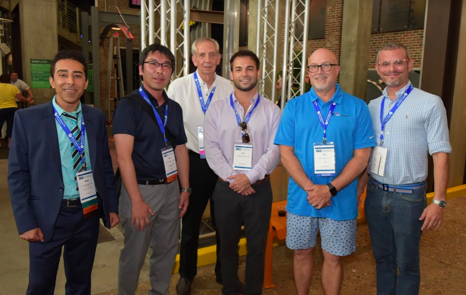 At the conference reception at Science City, an interactive family science museum in downtown Kansas City. Pictured here with the Incoming President of the Japan Society of Professional Engineers (second from left), one of NSPE’s international sibling societies.