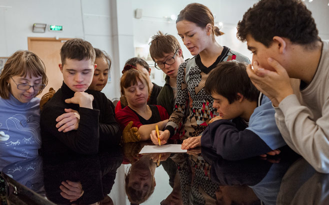 Andrei Lyubimov Choreographer Margarita Rebetskaya has been working on her Cinderella dance project for over a year. Her performers, from the Open Art Theater, all have Down Syndrome. They are able to socialize through dance during their weekly rehearsals.