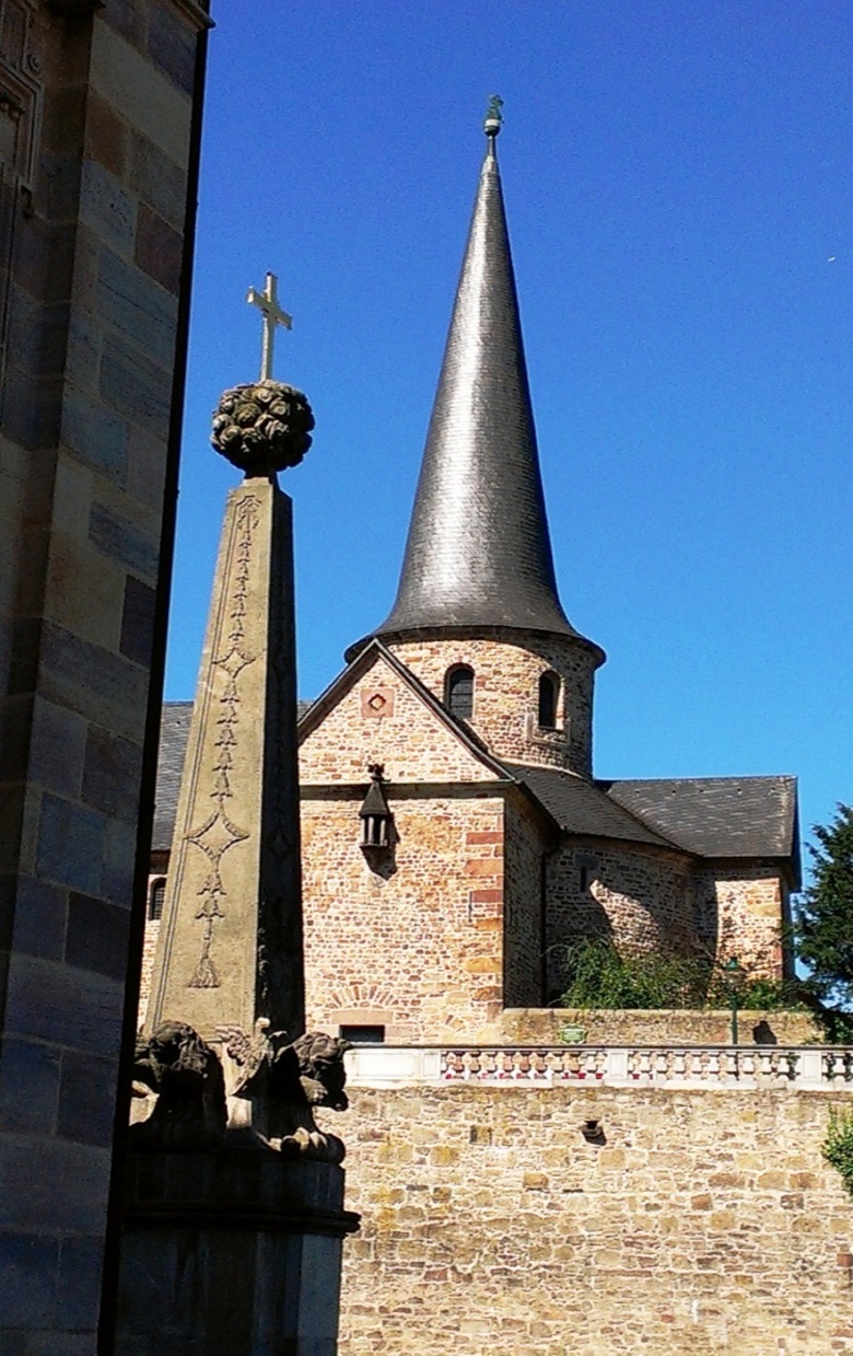 The tower of the abbey next to the cathedral in Fulda.
