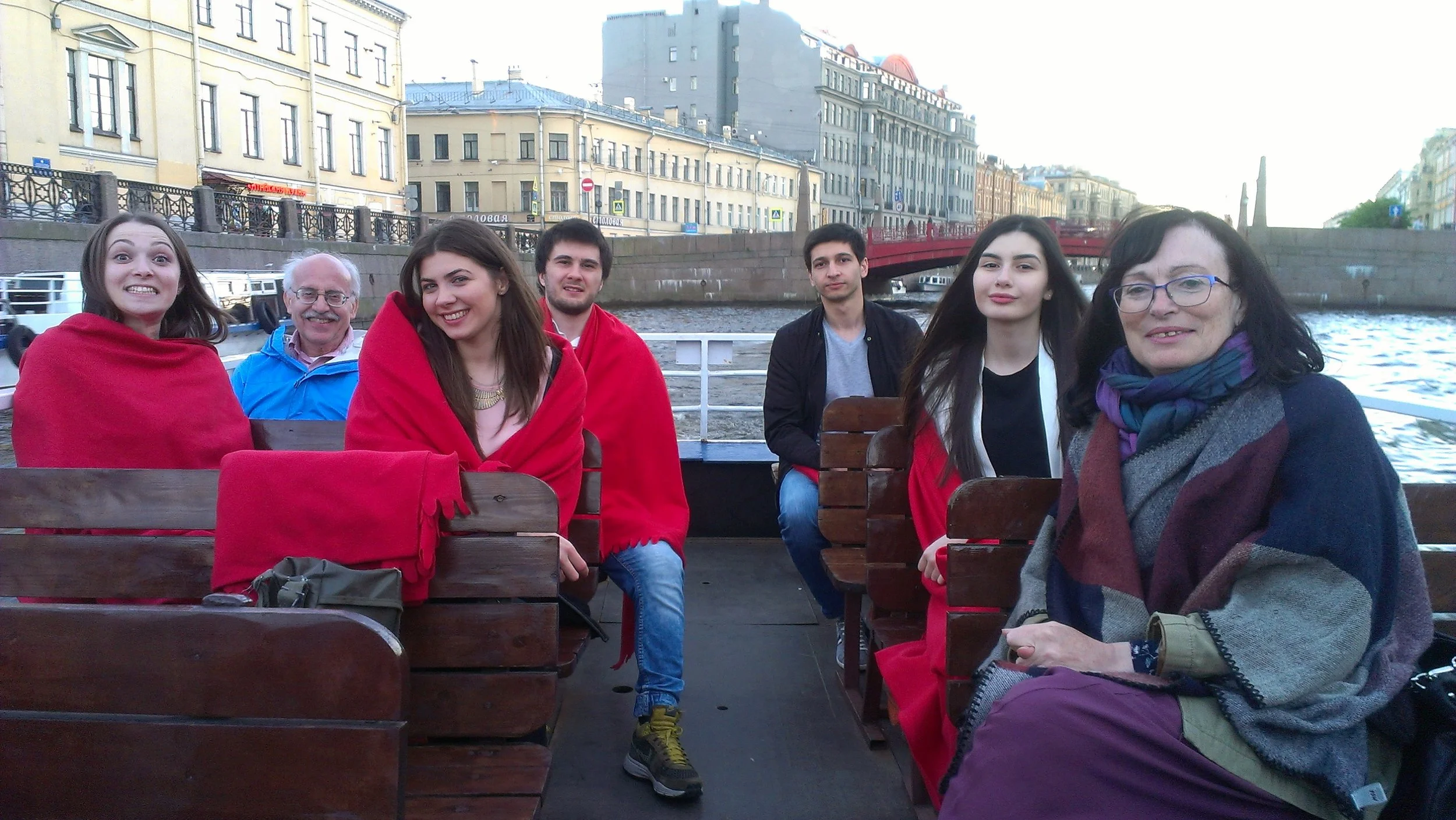 Glenn, Marina and my friends from Beslan enjoying a white-night cruise on the Neva.