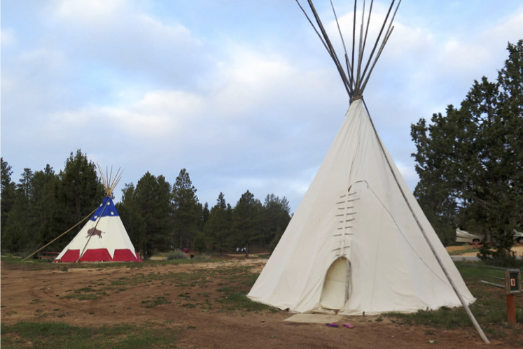 Another night we slept in a tipi near Bryce Canyon National Park.