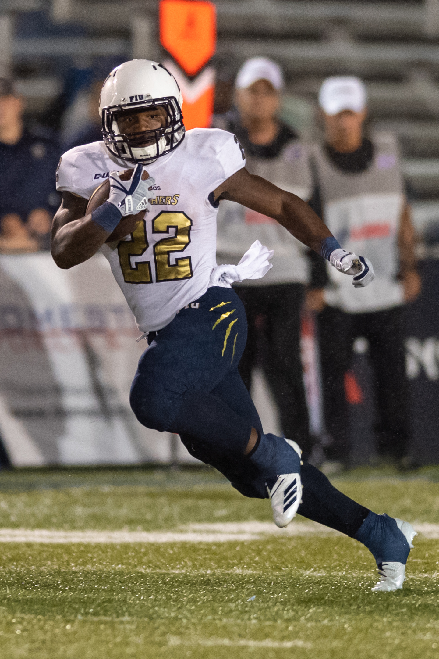  FIU Panthers running back Shawndarrius Phillips (22) runs for 33 yards against the Old Dominion Monarchs during the Saturday, Sept. 8, 2018 game held at Old Dominion University in Norfolk, Virginia. FIU defeated Old Dominion 28 to 20. 