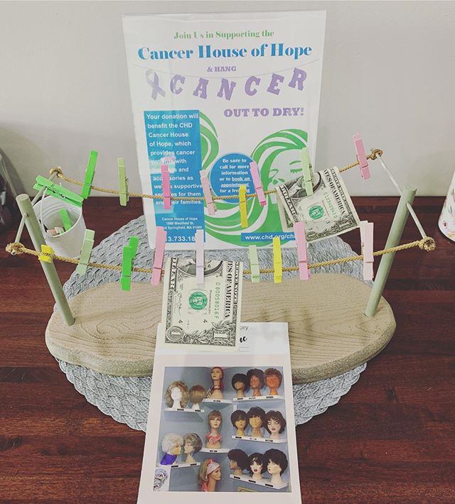 Bella Js is proud to be supporting the Cancer House of Hope and their Wig Boutique by hosting the clothesline!!! Help us &ldquo;Hang Cancer Out to Dry&rdquo; by donating to this amazing cause during your next visit or via Venmo. 
Here at Bella Js we 