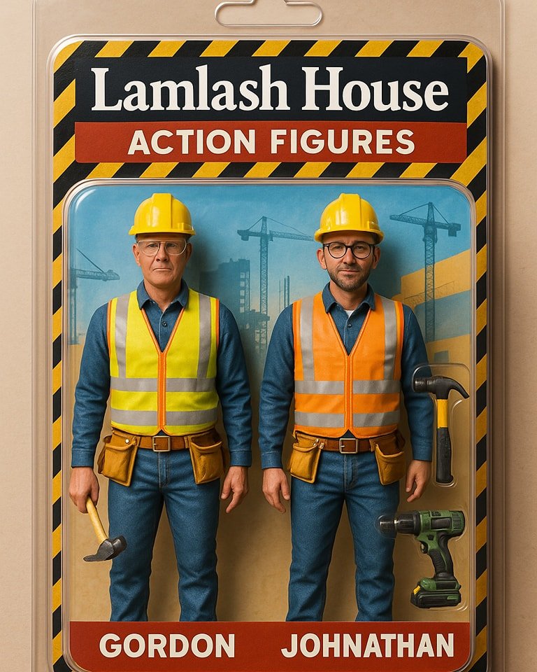 With the ongoing restoration works at Lamlash House taking place, due to Storm Eowyn earlier in the year, we had to extend our Action Figure range to take into account the new workwear! 

We have a couple of months ahead of us to deal with the extern