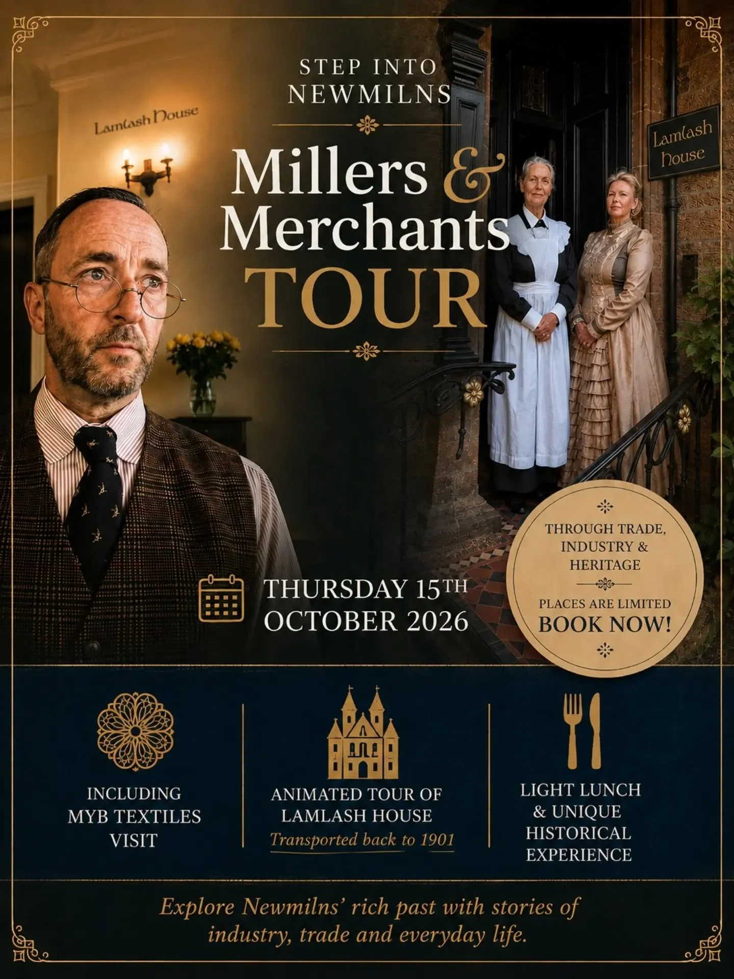 Step into Newmilns this October and experience the town&rsquo;s history in a way that brings it to life.

On Thursday 15th October 2026, the Millers &amp; Merchants Tour returns with an immersive day exploring the people, industries and stories that 