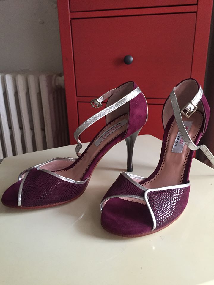 Raquel Shoes, Burgundy suede, Size 36 (fit like 37), 8cm heel, New, $140