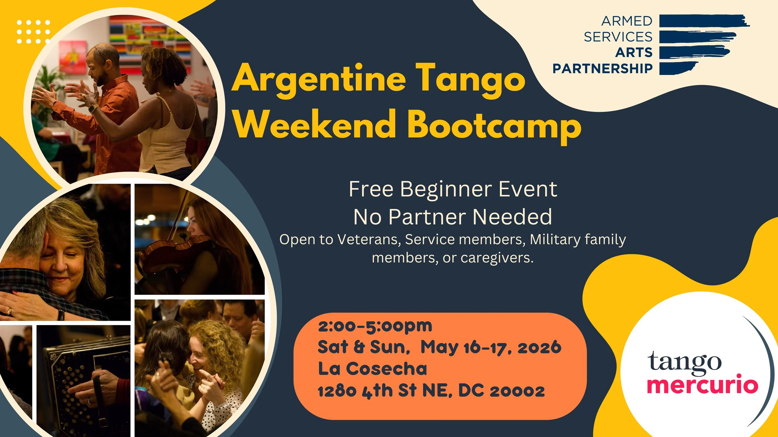 Weekend Tango Bootcamp for Armed Services Arts Partnership (2026)