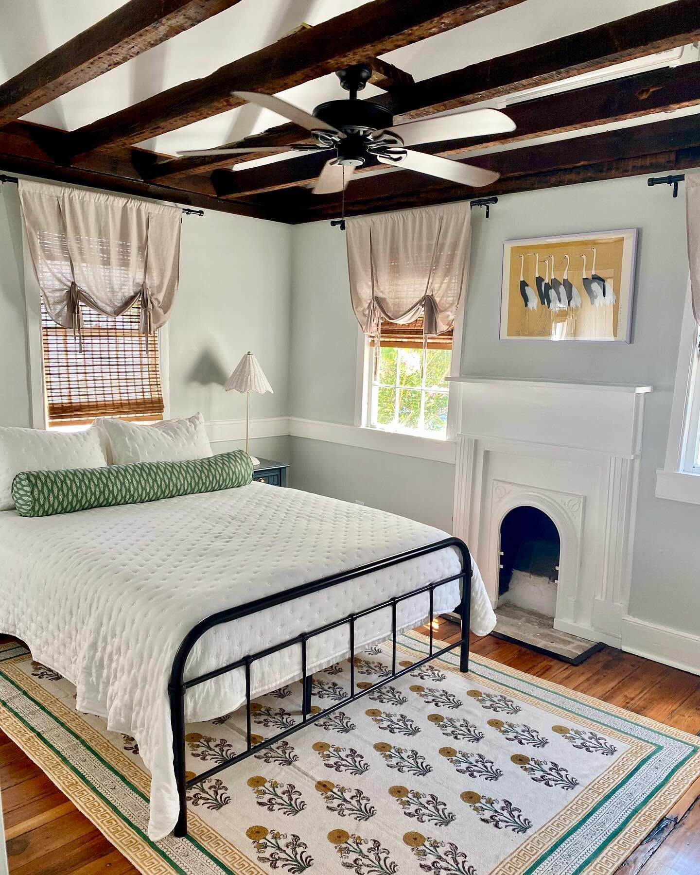 Finally sharing some more #BTS of our #CharlestonCottage project. 🏡 
This house is an oldie, built back in the 1850&rsquo;s, and cozy as can be, so I wanted to embrace the cottage feel and lean into eclectic pattern-mixing. There is much more layeri