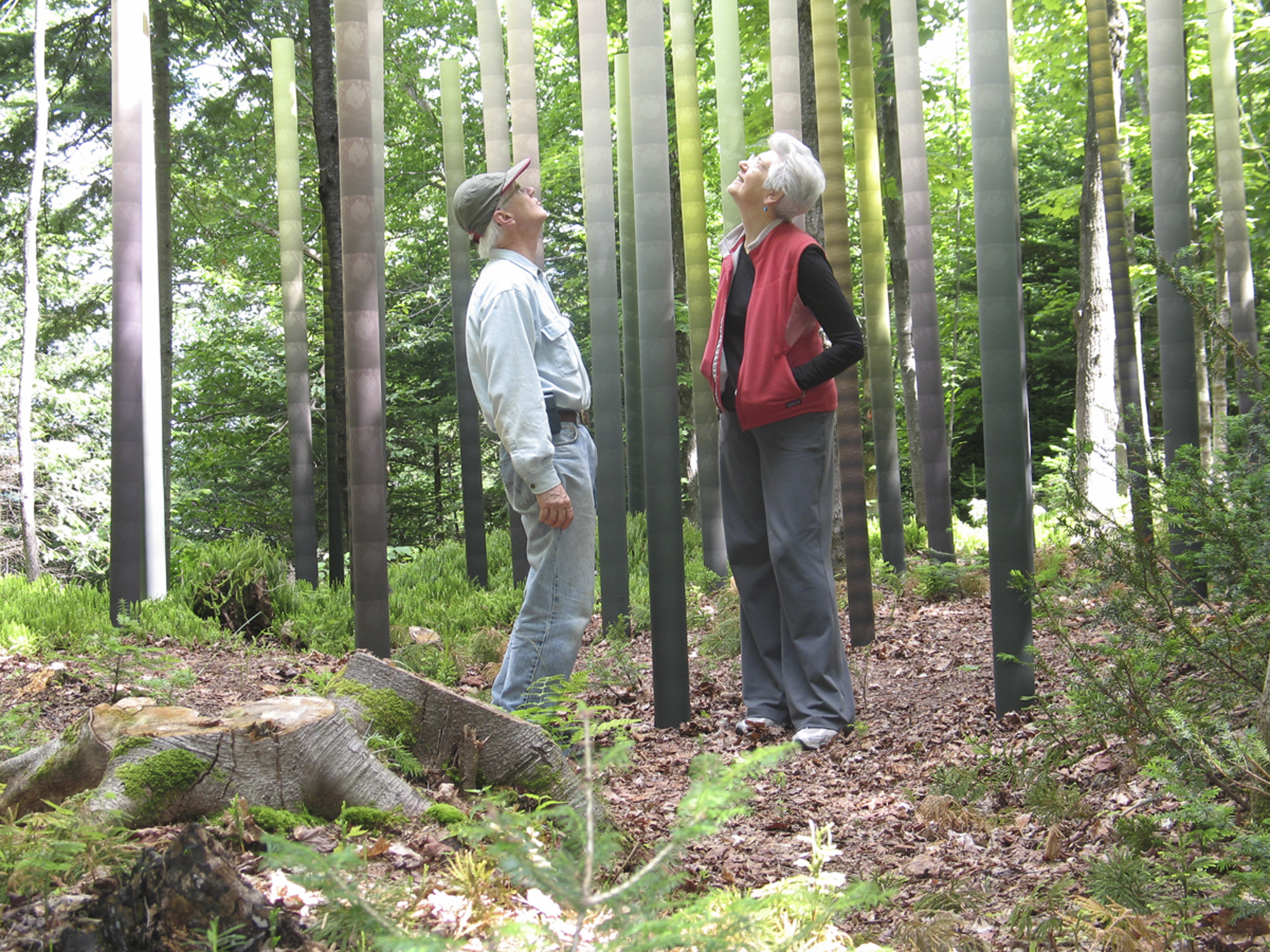John Freeman and Lyndal Osborne during installation