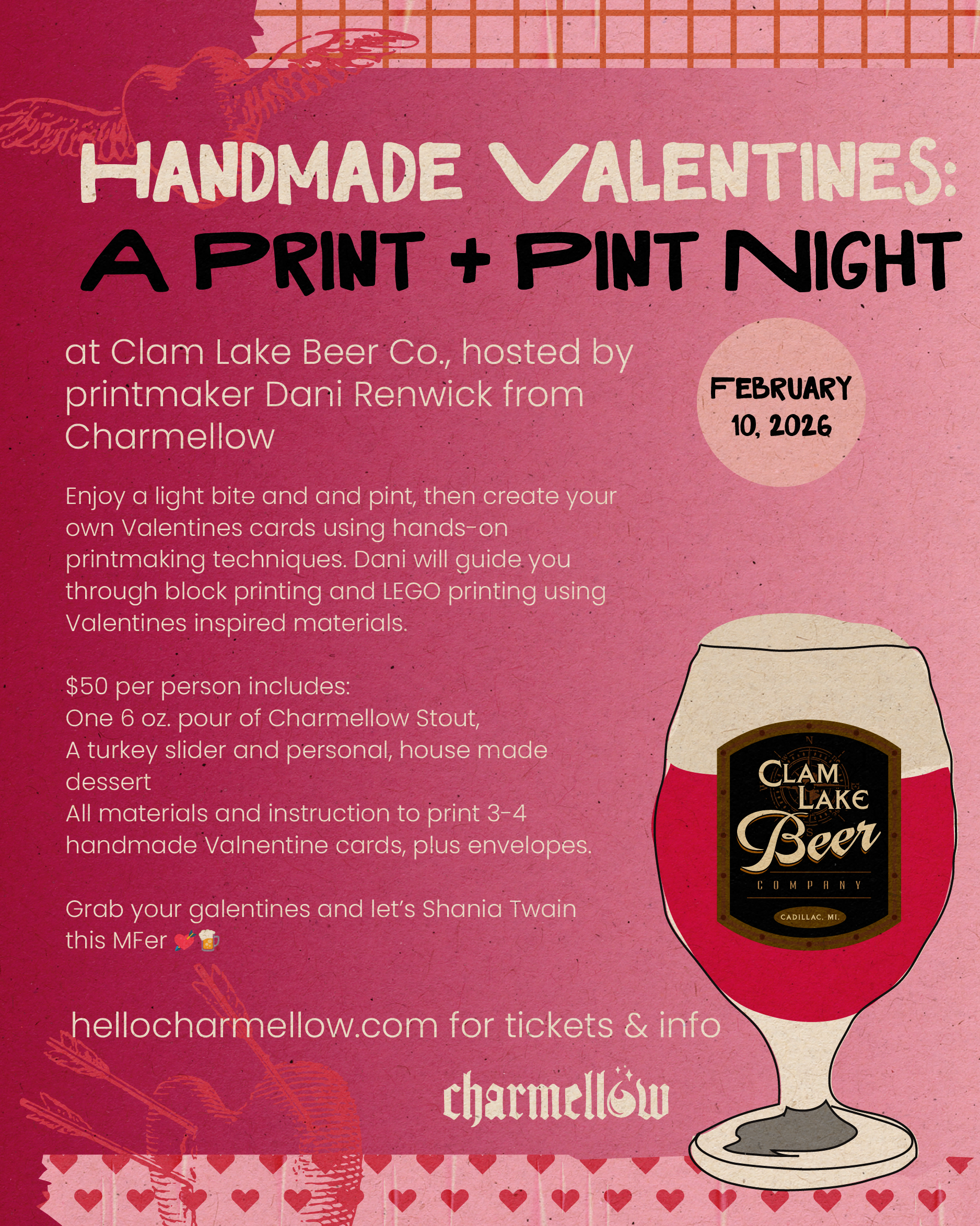 Handmade Valentines: Print & Pint Night