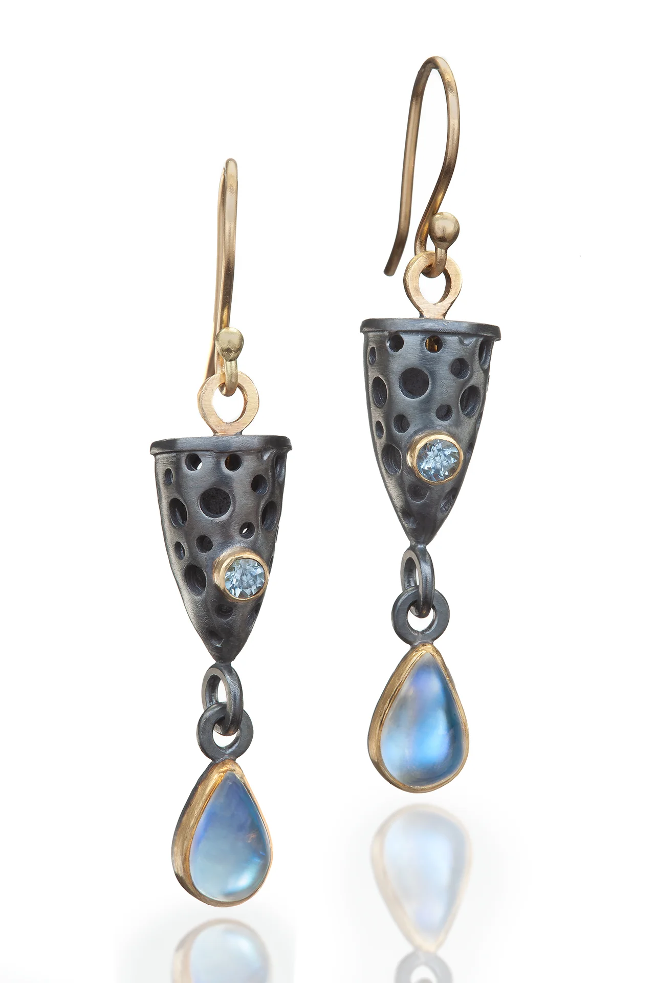 Moonstone and Aqua Stella Earrings