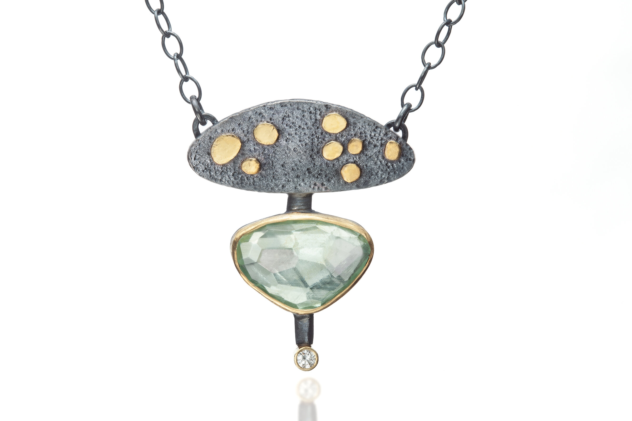 Celia Necklace with Green Beryl and Diamond