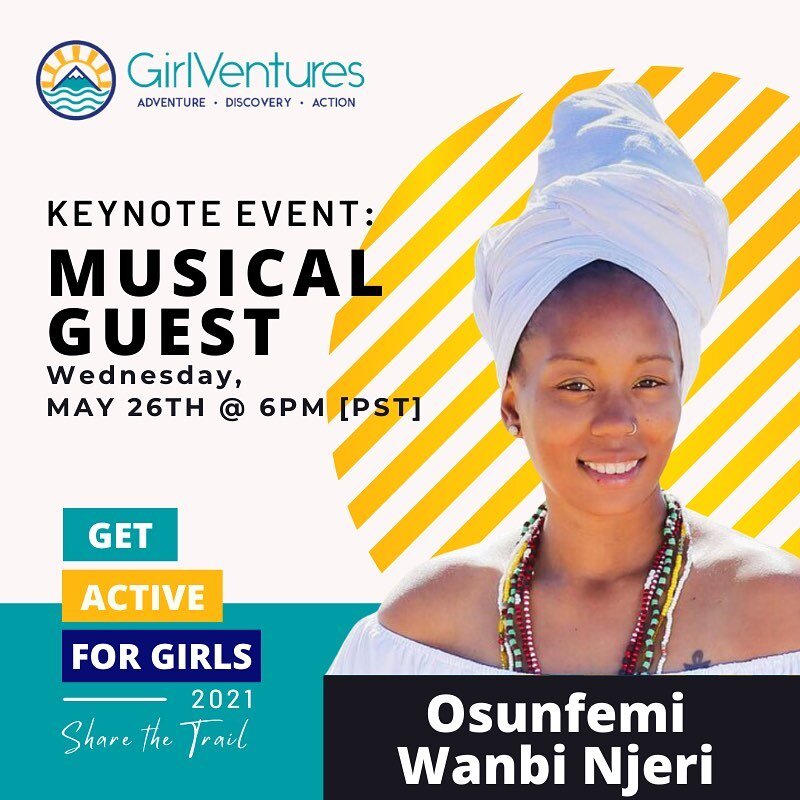 We&rsquo;re beyond excited to have Osunfemi (@osunfemi_wanbi_njeri) as our musical guest during the Get Active for Girls - &ldquo;Share the Trail&rdquo; keynote event this year. Osunfemi grew up in the Bay Area and is a Sweet Water, Neo Soul-Hip Hop 