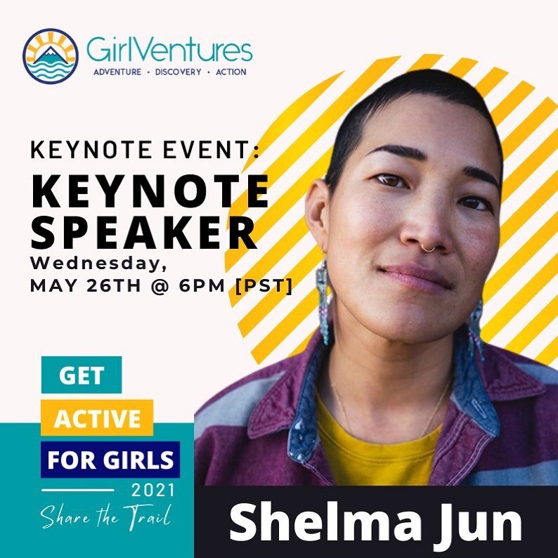 Get ready to talk equity in the outdoors with keynote speaker, Shelma Jun (@shelmatic)!! The 2nd annual Get Active for Girls campaign is back and this year&rsquo;s theme is &quot;Share the Trail&rdquo; - a call for us all to get active together while