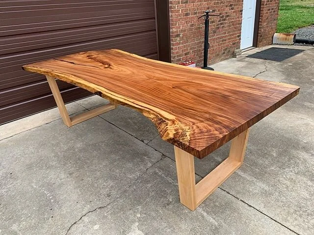 This virus has made things pretty quiet around my shop lately. Heres a dining table I just built for a very patient client. Monkeypod and maple.