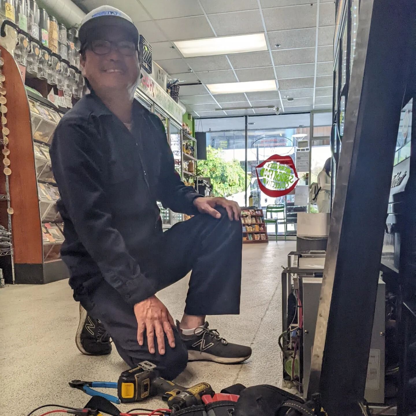 David our Fridge Guy 😍 we often say: the Collective is just a collection of people who care about our shared dream of a better food system. &amp; a bunch of fridges. 

and these fridges don't take care of themselves. s/o to our Fridge Guy, David of 