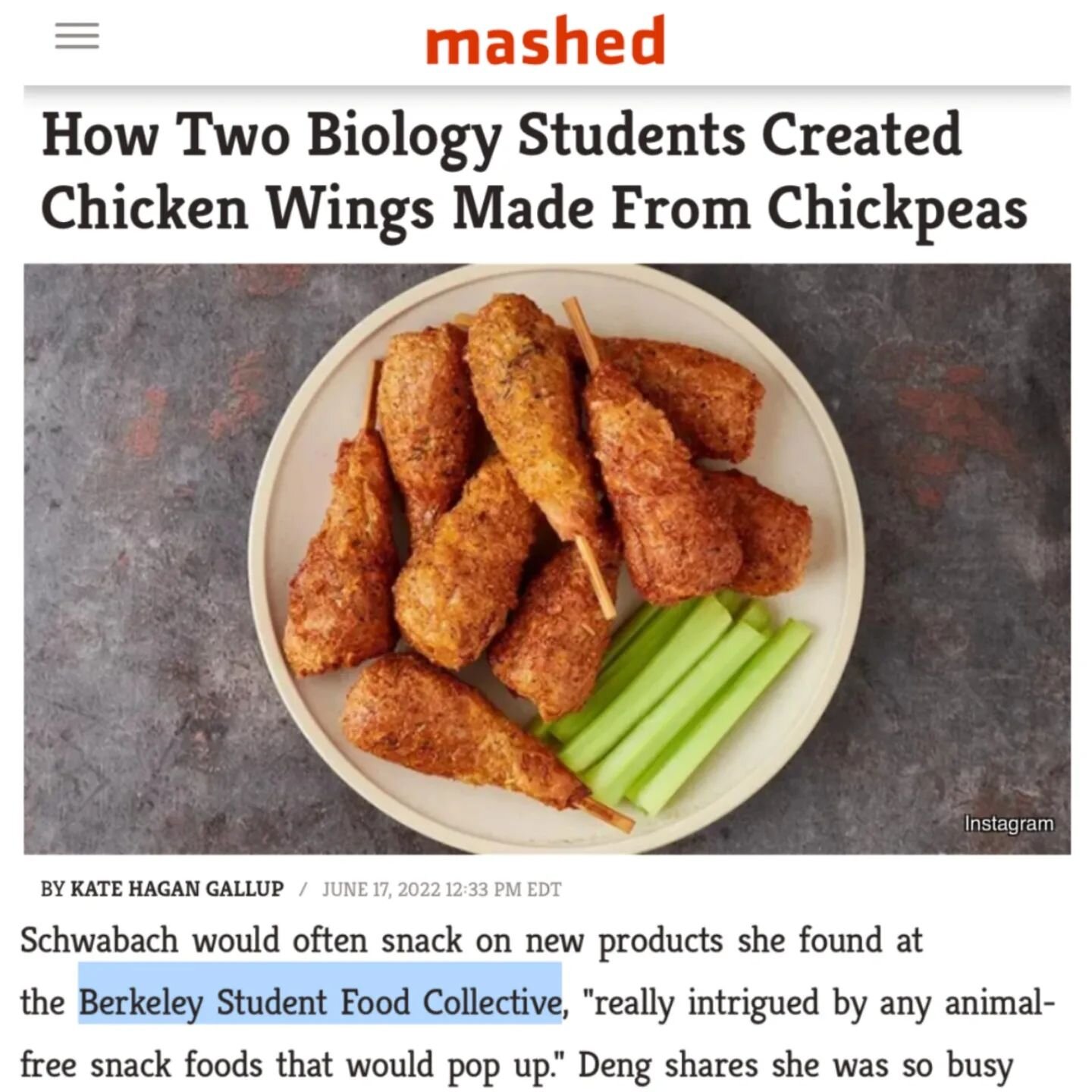 we are an INFLUENCE: in @Mashed, multi-million dollar startup @SundialFoods said they were inspired by snacking &quot;on new products she found at the&nbsp;Berkeley Student Food Collective; 'really intrigued by any animal-free snack foods that would 