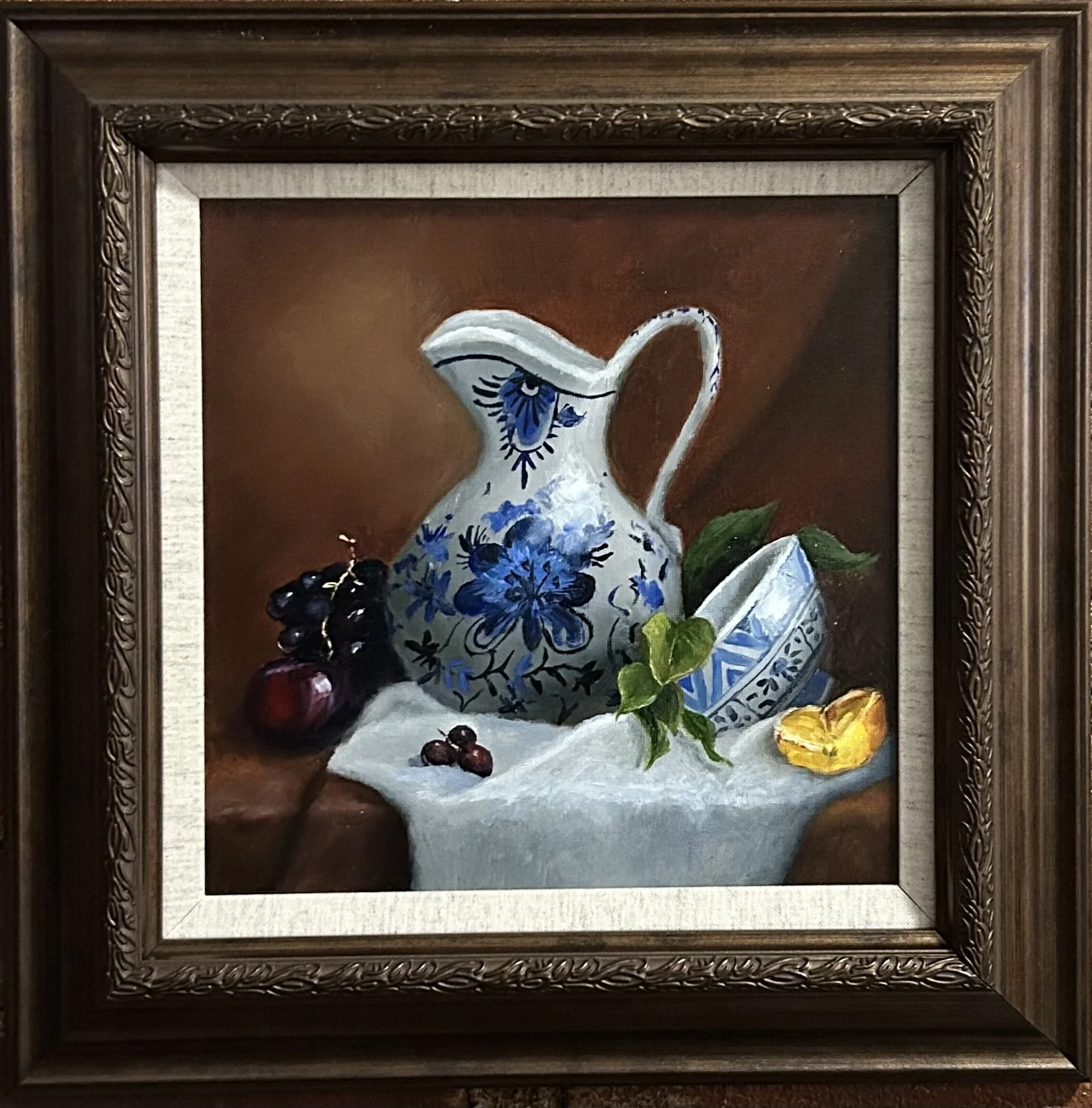 Still Life with Blue Porcelain and Fruit