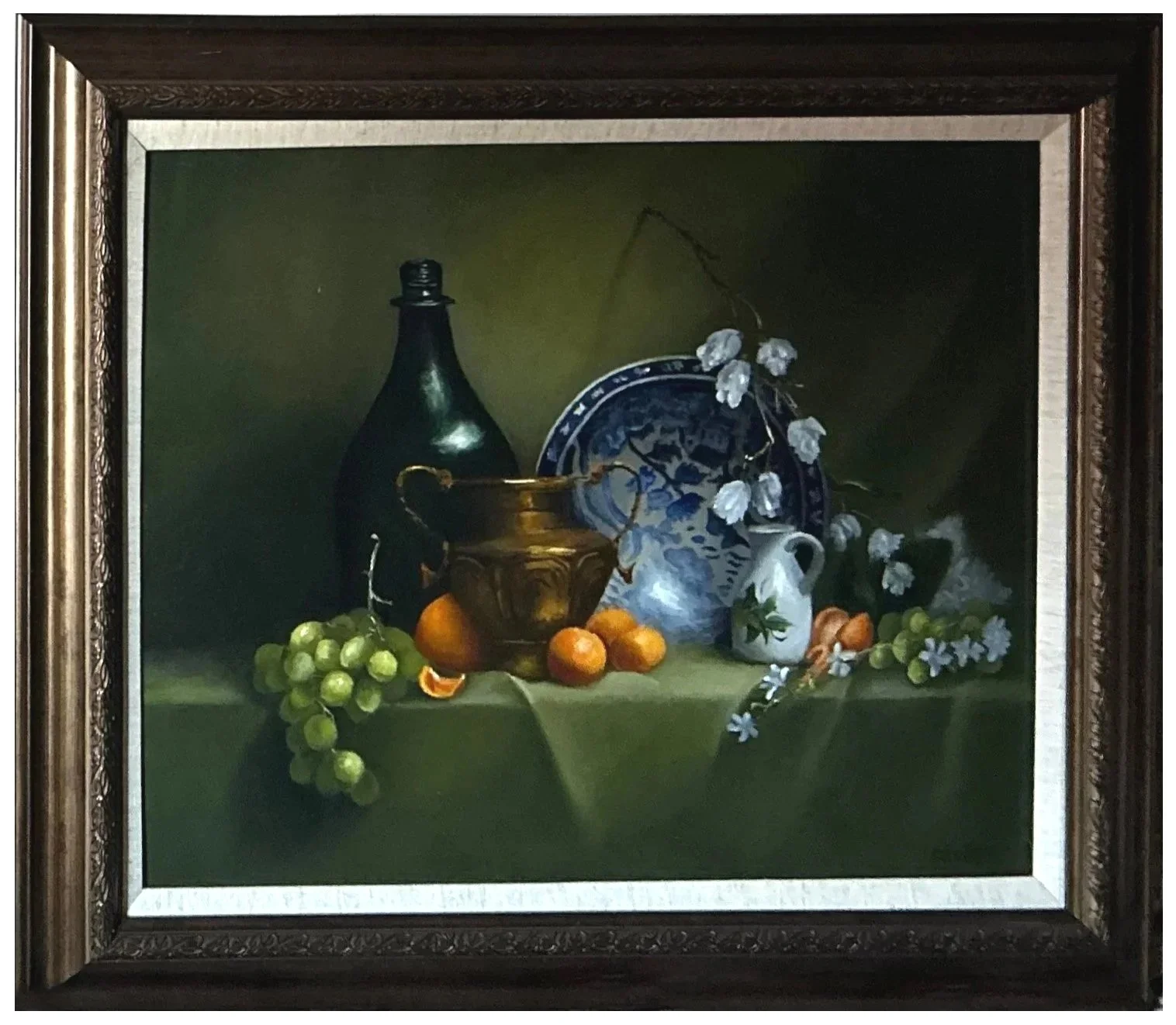 Still Life with copper vessel and white blossoms