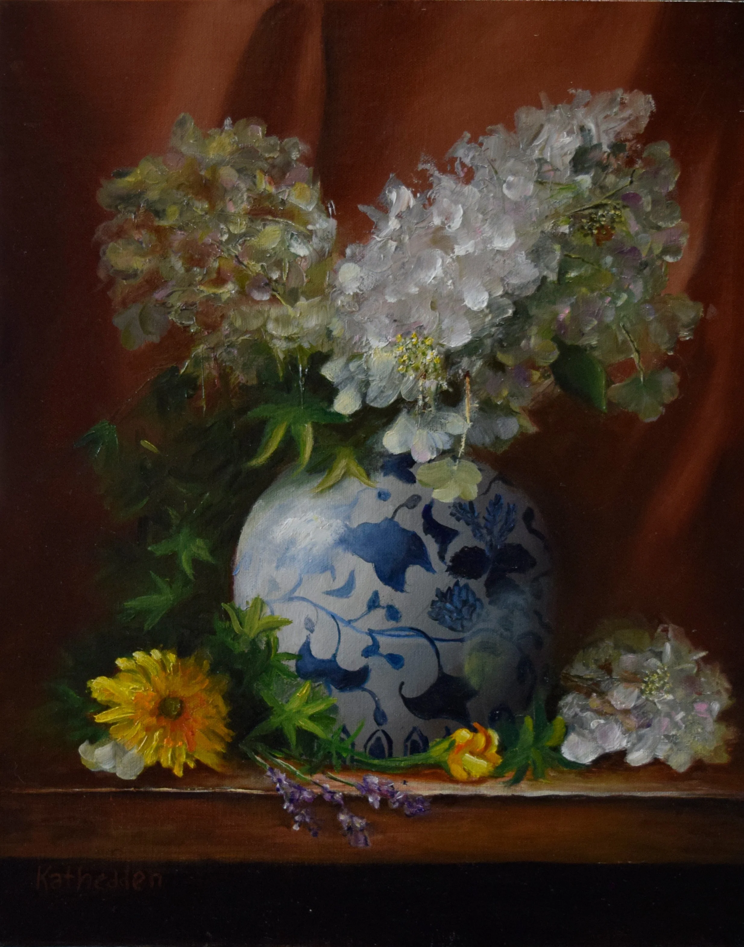 Hydrangeas with Blue vase