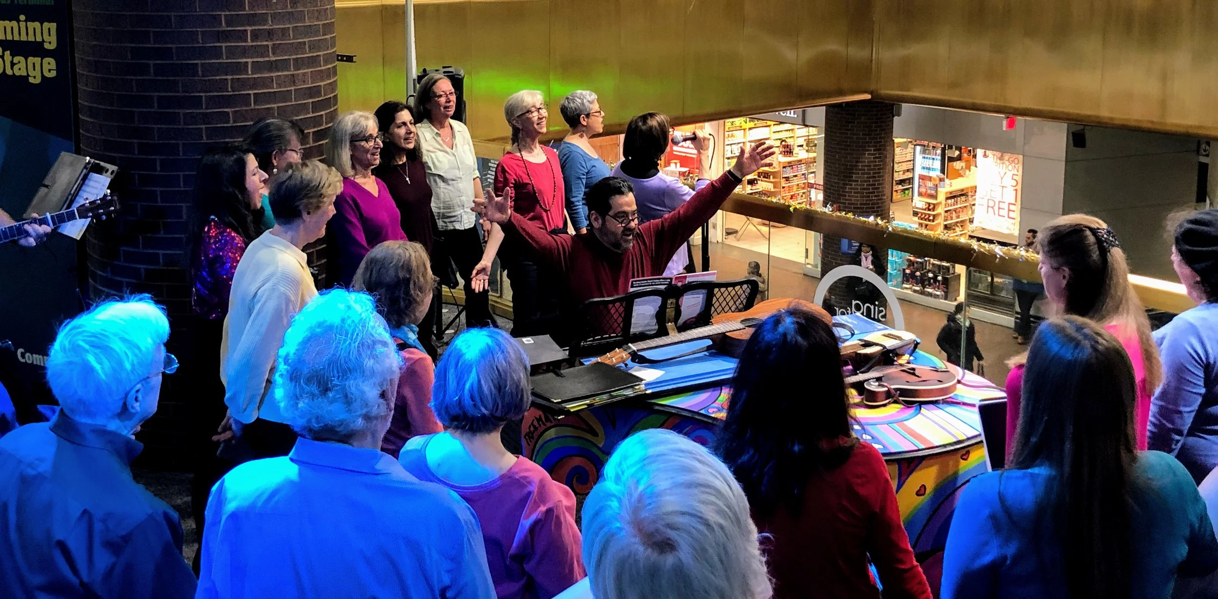 Choir members serenade commuters at New York City’s Port Authority