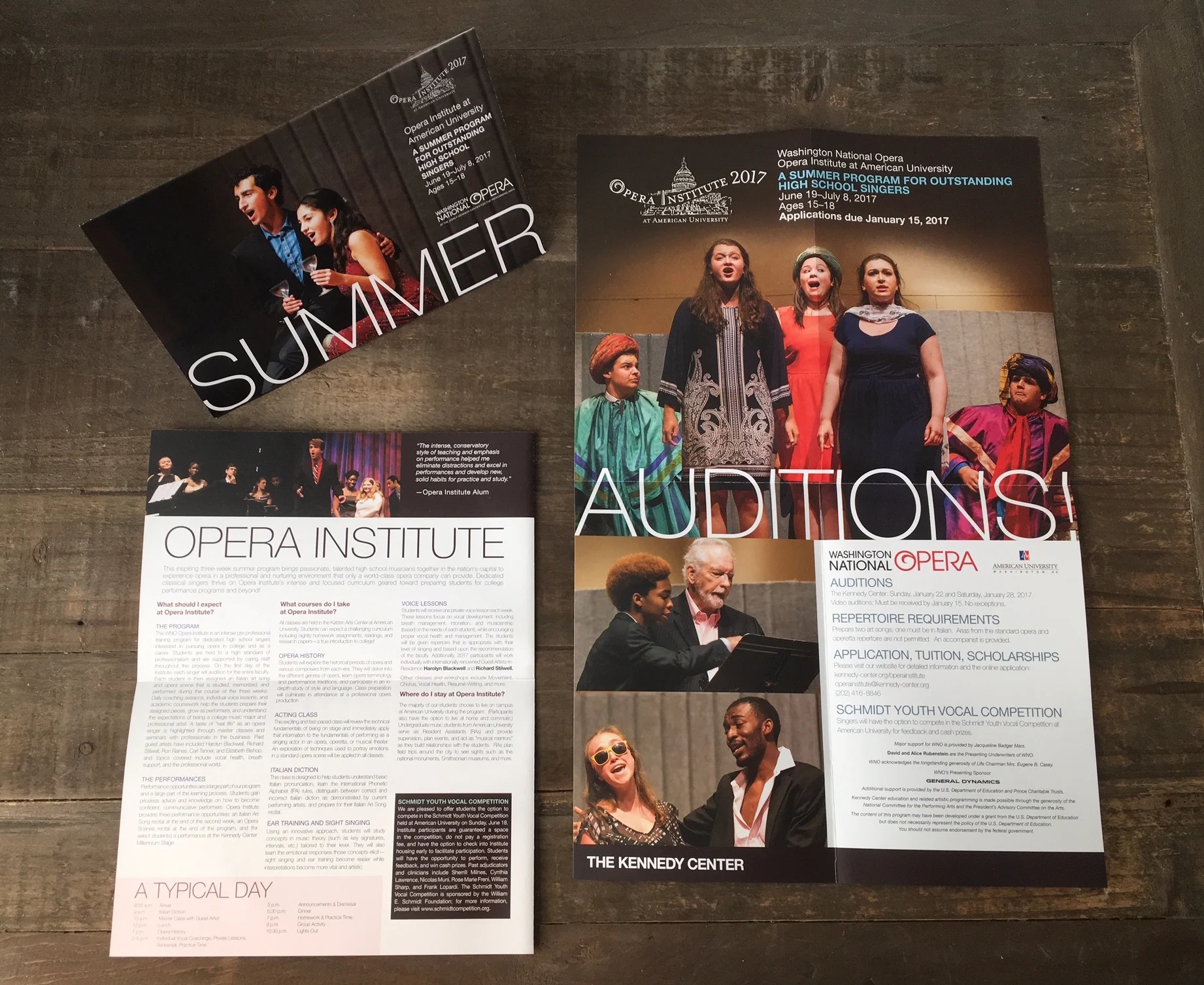 WNO - Opera Institute brochure which also serves as a poster to be used on bulletin boards.