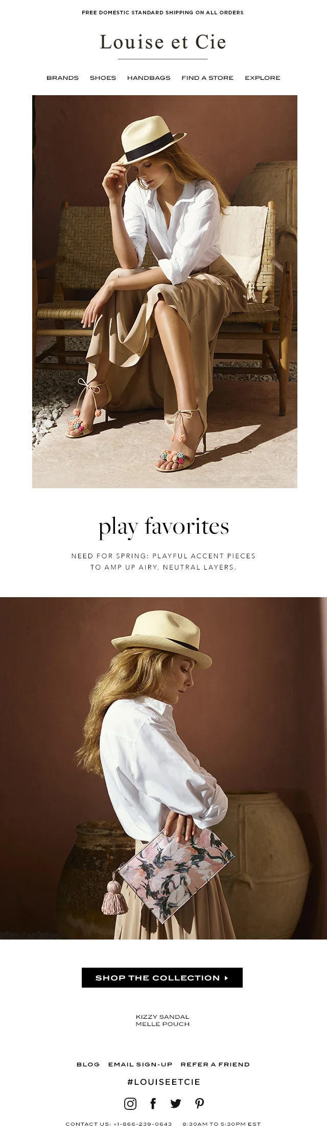 Graphic Design for Kizzy Sandal &amp; Melle Pouch Blast | Spring 2018 | Louise et Cie