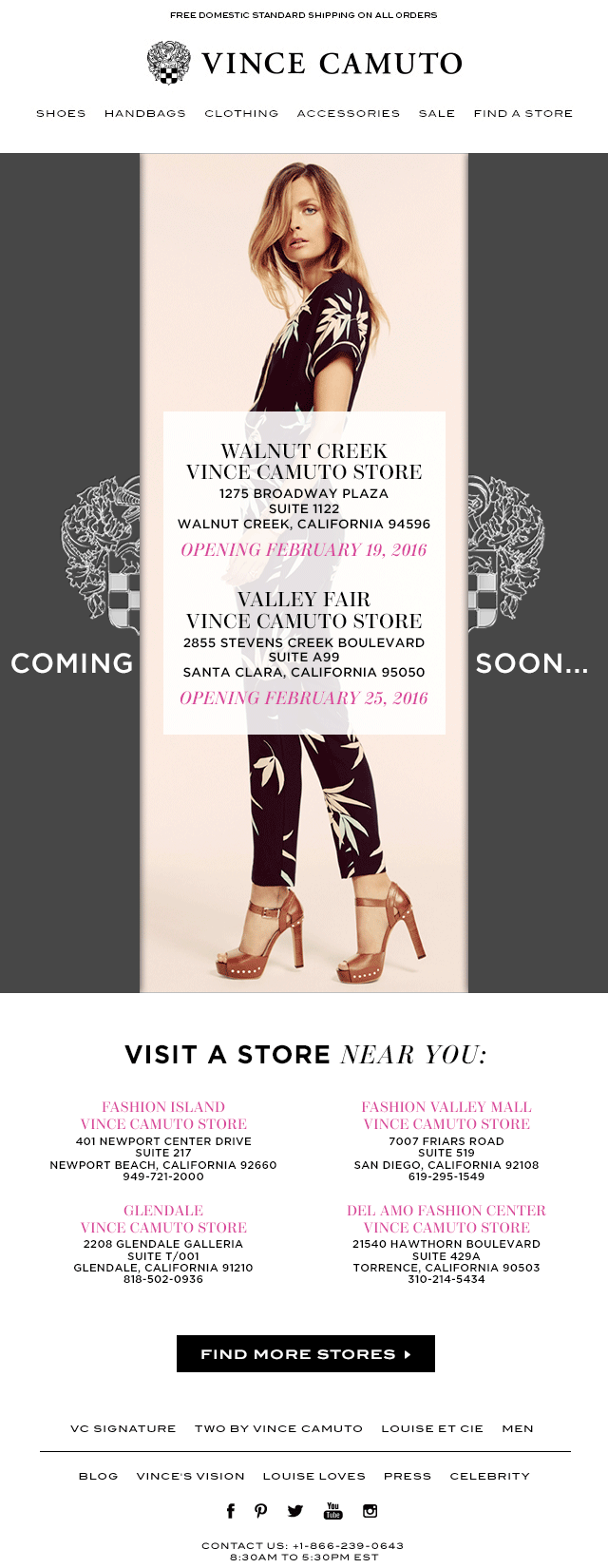 Graphic Design &amp; Animation for New Store Opening Blast | Spring 2016 | Vince Camuto