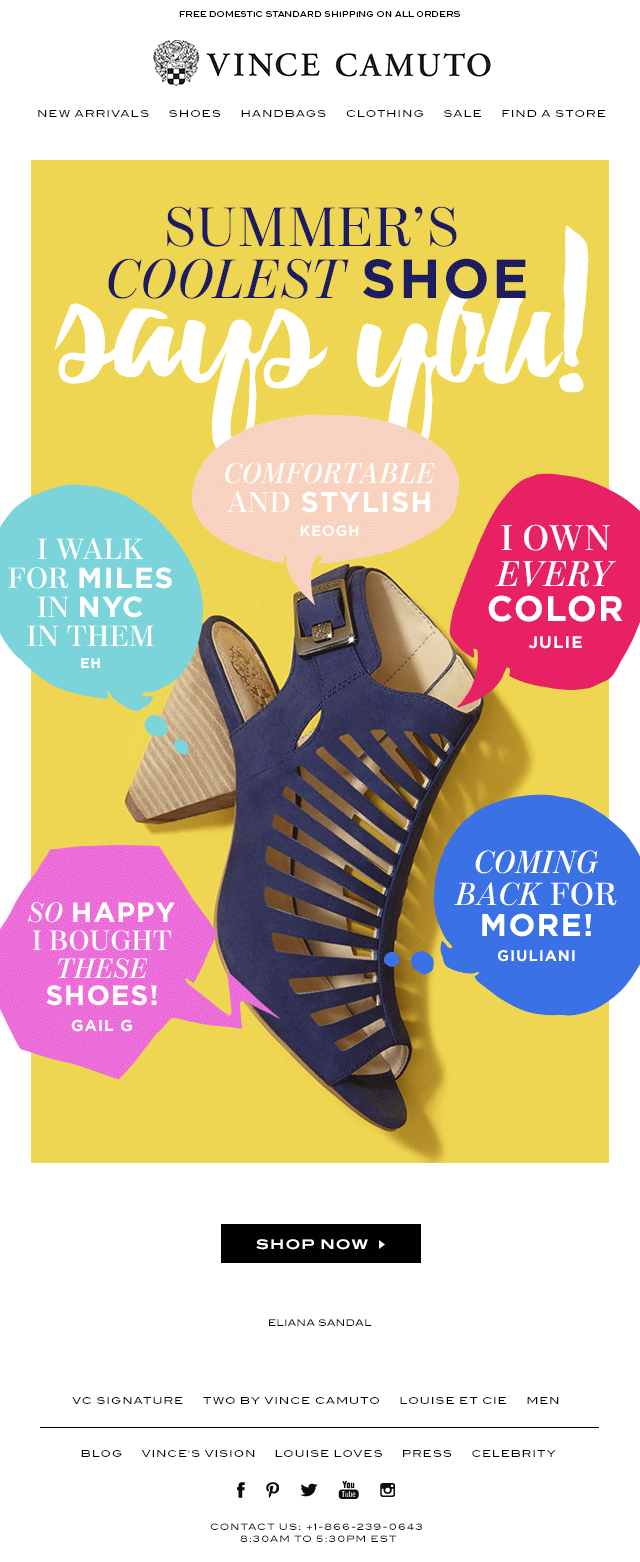 Graphic Design and Animation for the Eliana Blast | Transition 2016 | Vince Camuto