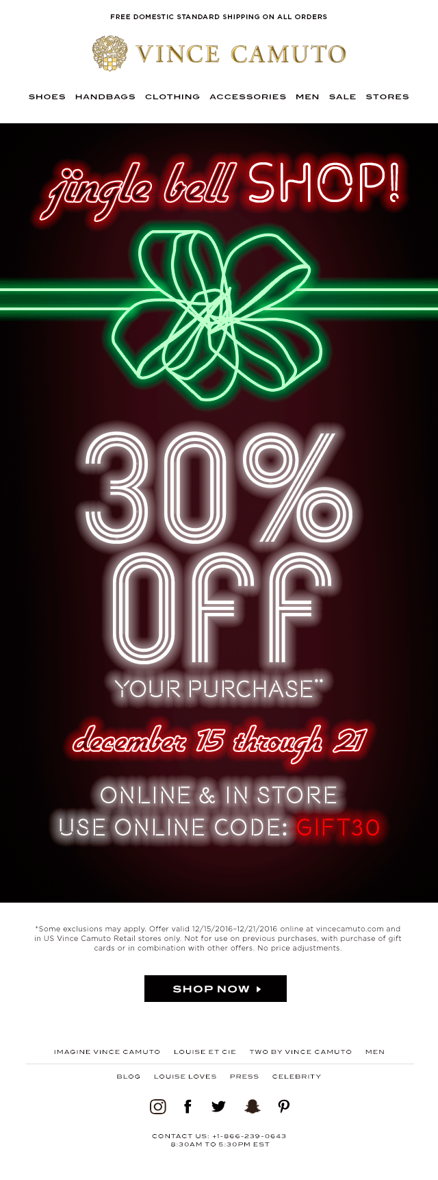 Graphic Design &amp; Animation for the Last Minute Gifts Blast series | Holiday 2016 | Vince Camuto