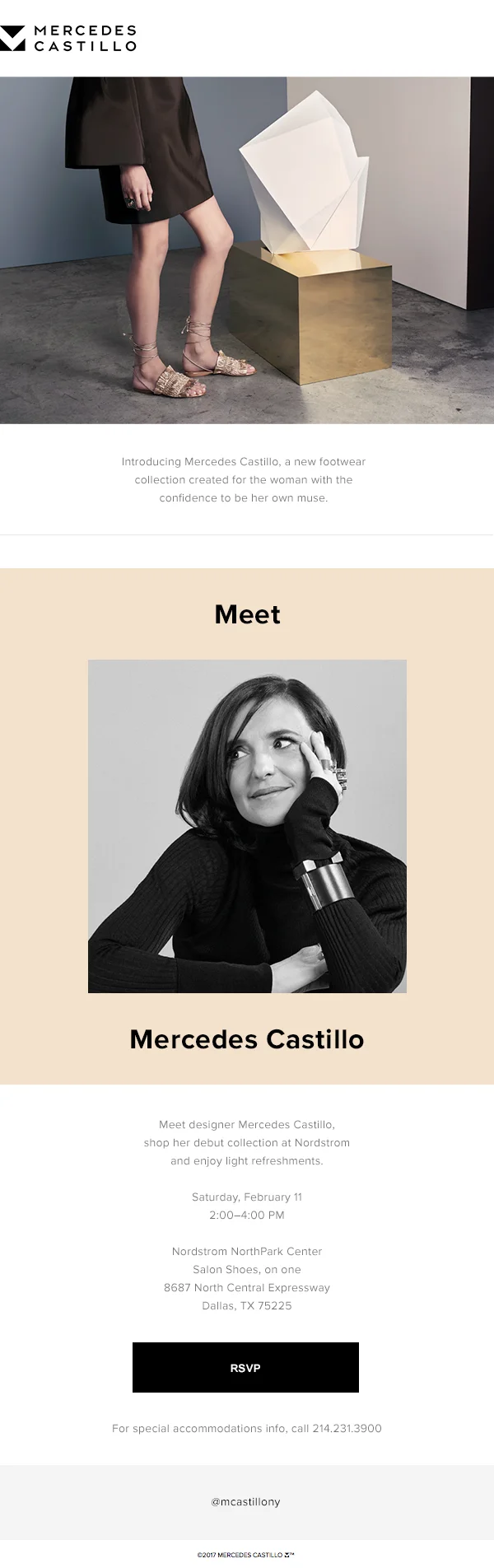 Graphic Design for Nordstrom Personal Appearance Evite | Spring 2017 | Mercedes Castillo