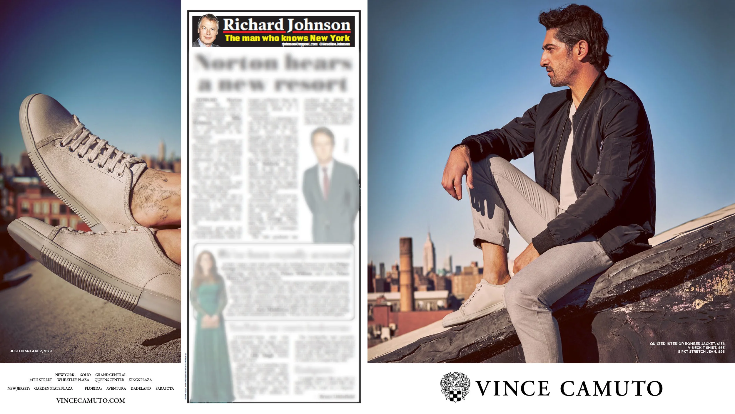 Graphic Design for New York Post ad that on February 14, 2016 | Spring 2016 | Vince Camuto Men's