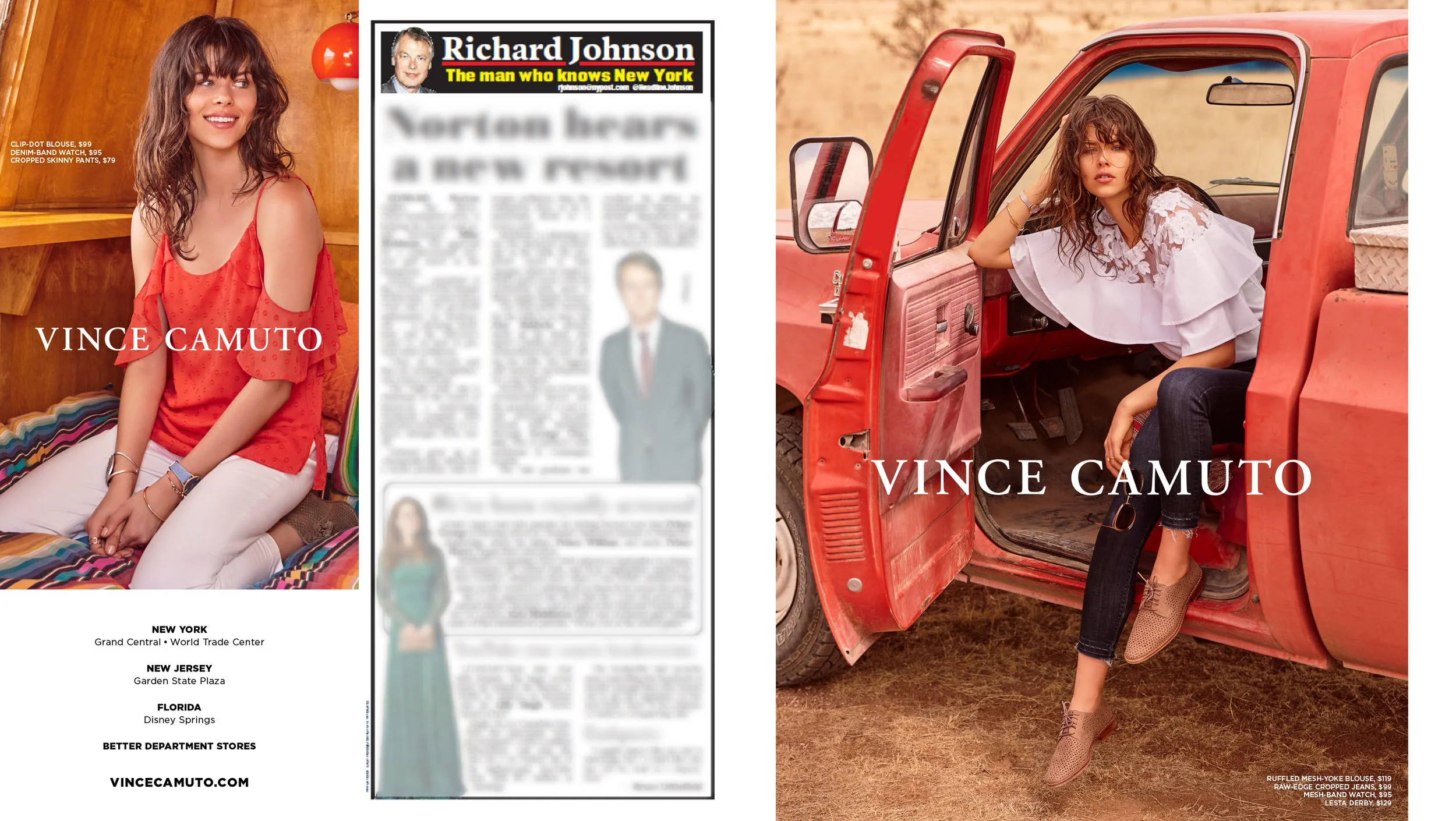 Graphic Design for New York Post ad that ran on July 11, 2017 | Transition 2017 | Vince Camuto
