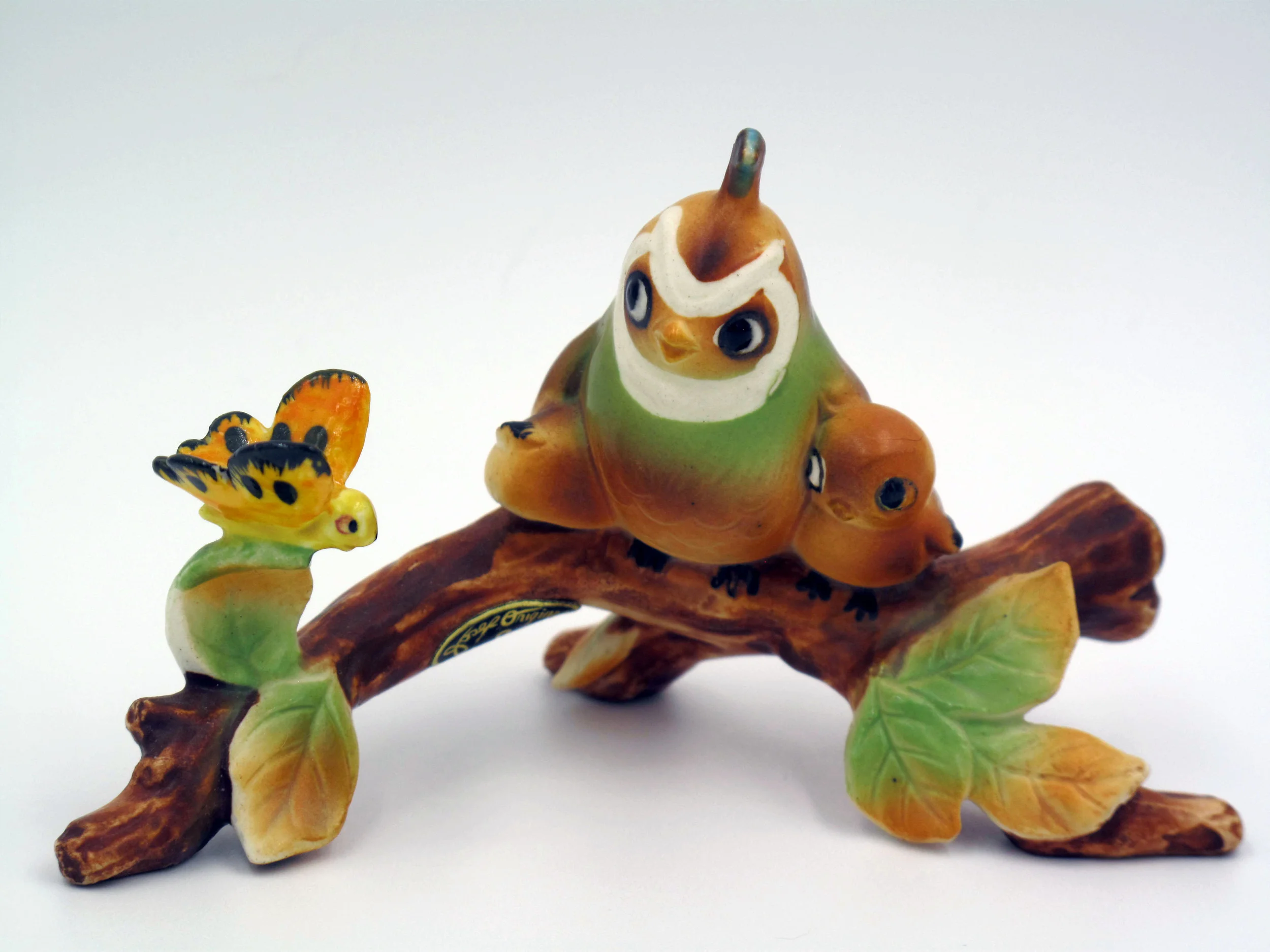 Josef Originals Quail Family on Branch