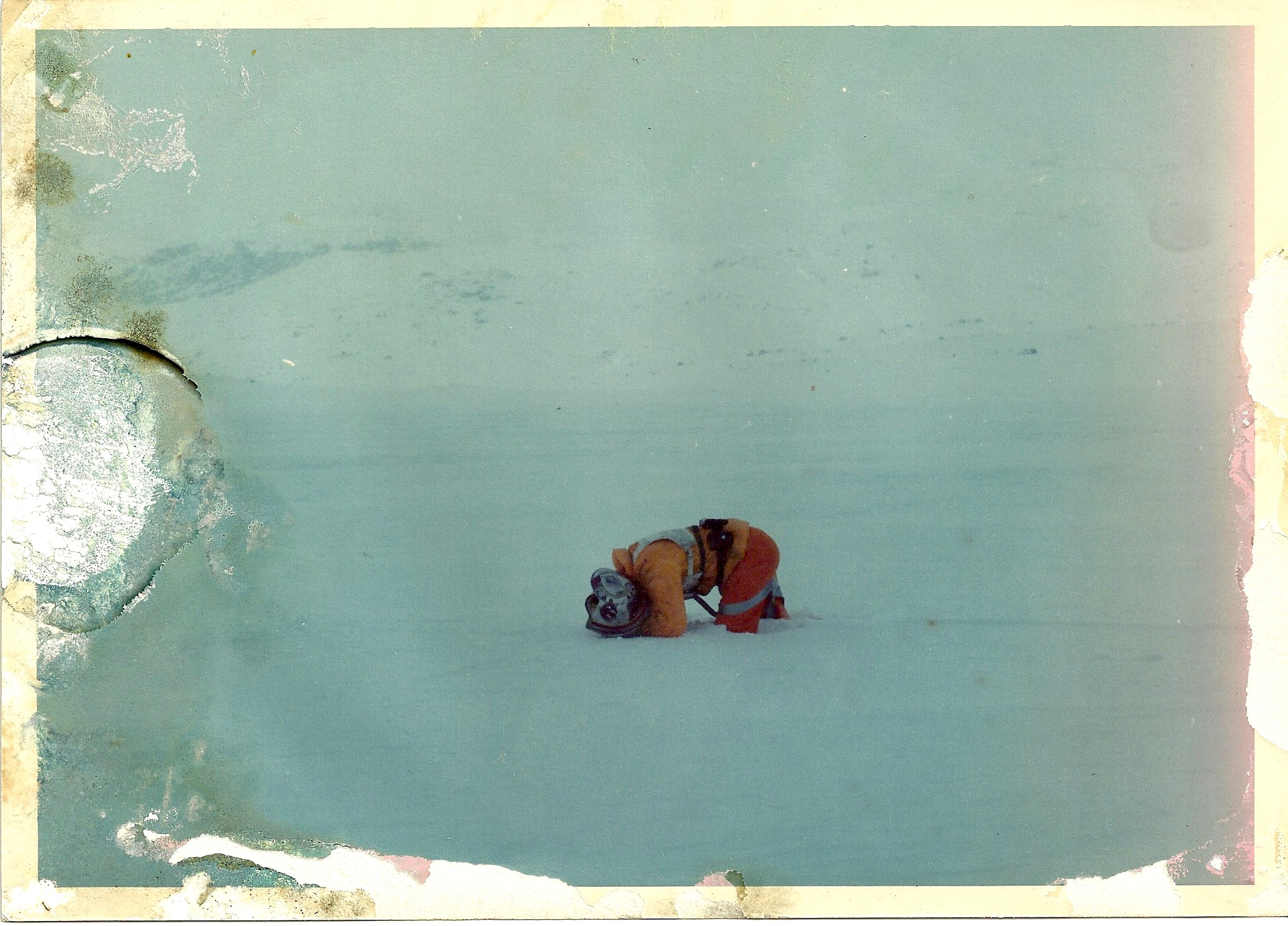 A photograph of Luke Skywalker (Mark Hamill) posing for an EFX shot on the snow plains of Norway- The Christopher Corey Smith Collection