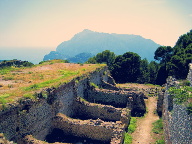 Ancient baths, ruins in Villa Jovis