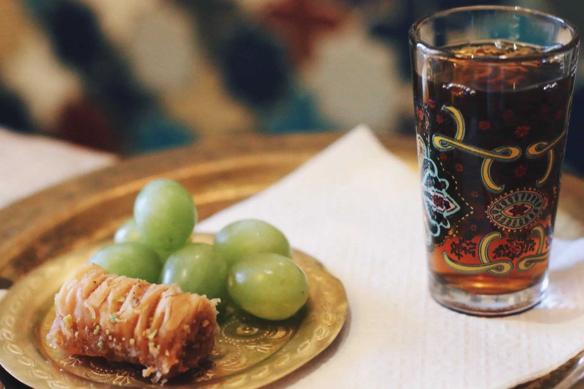 A POST-TREATMENT SERVING OF BAKLAVA AND MOROCCAN MINT TEA. 