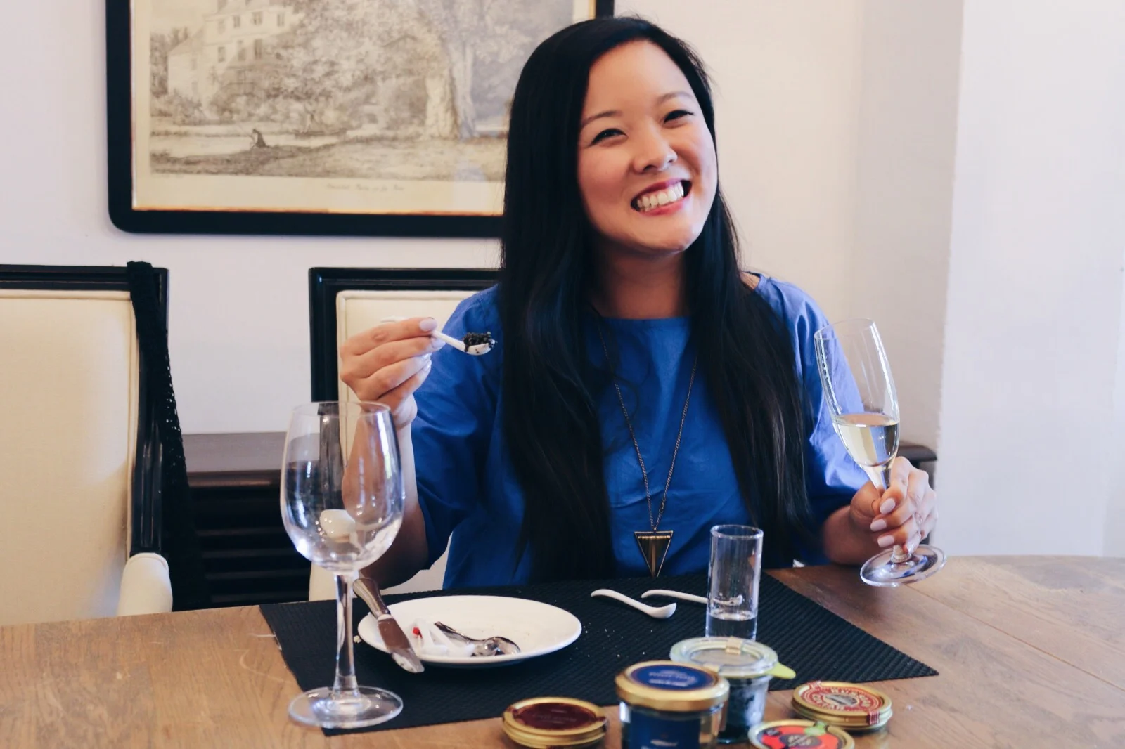 A SMILE THAT CAN ONLY BE BROUGHT ON BY TASTING ALL THE CAVIAR