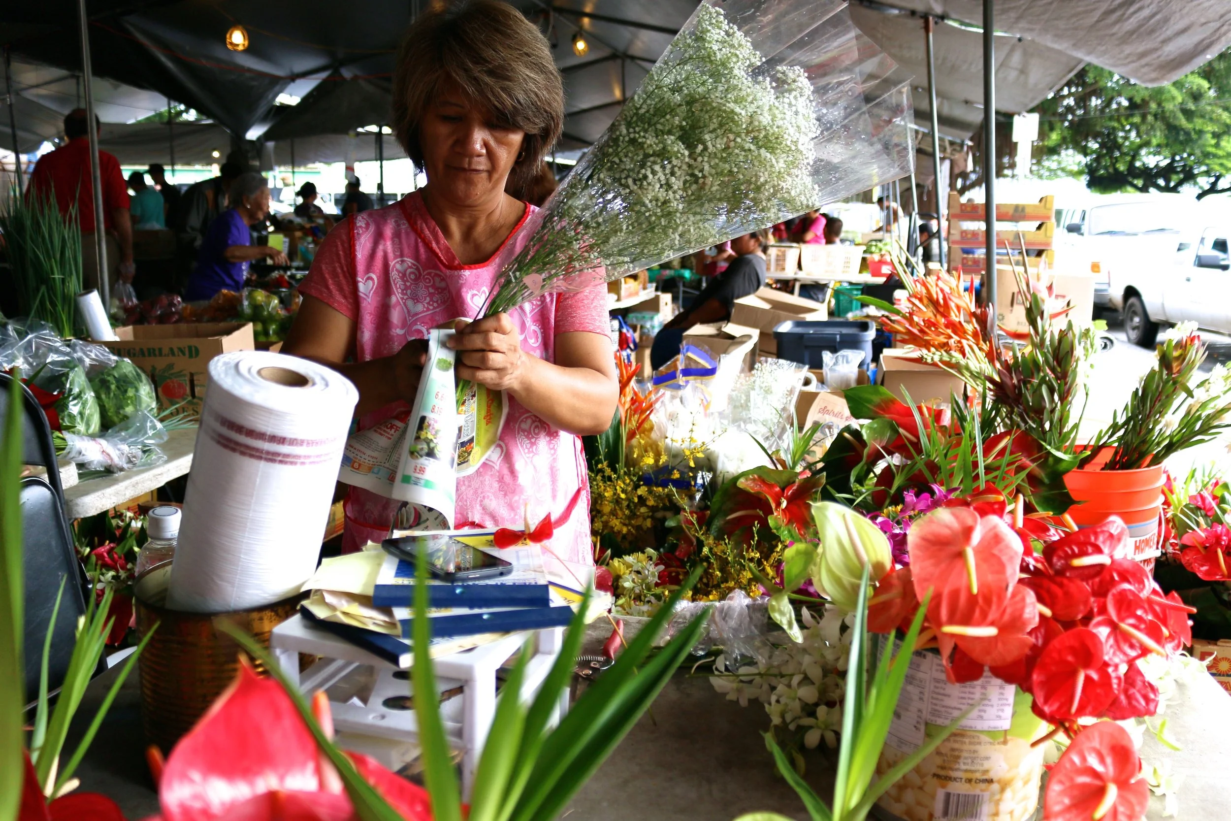 BEAUTIFUL ISLAND FLOWERS GET THEIR SHARE OF LOVE.