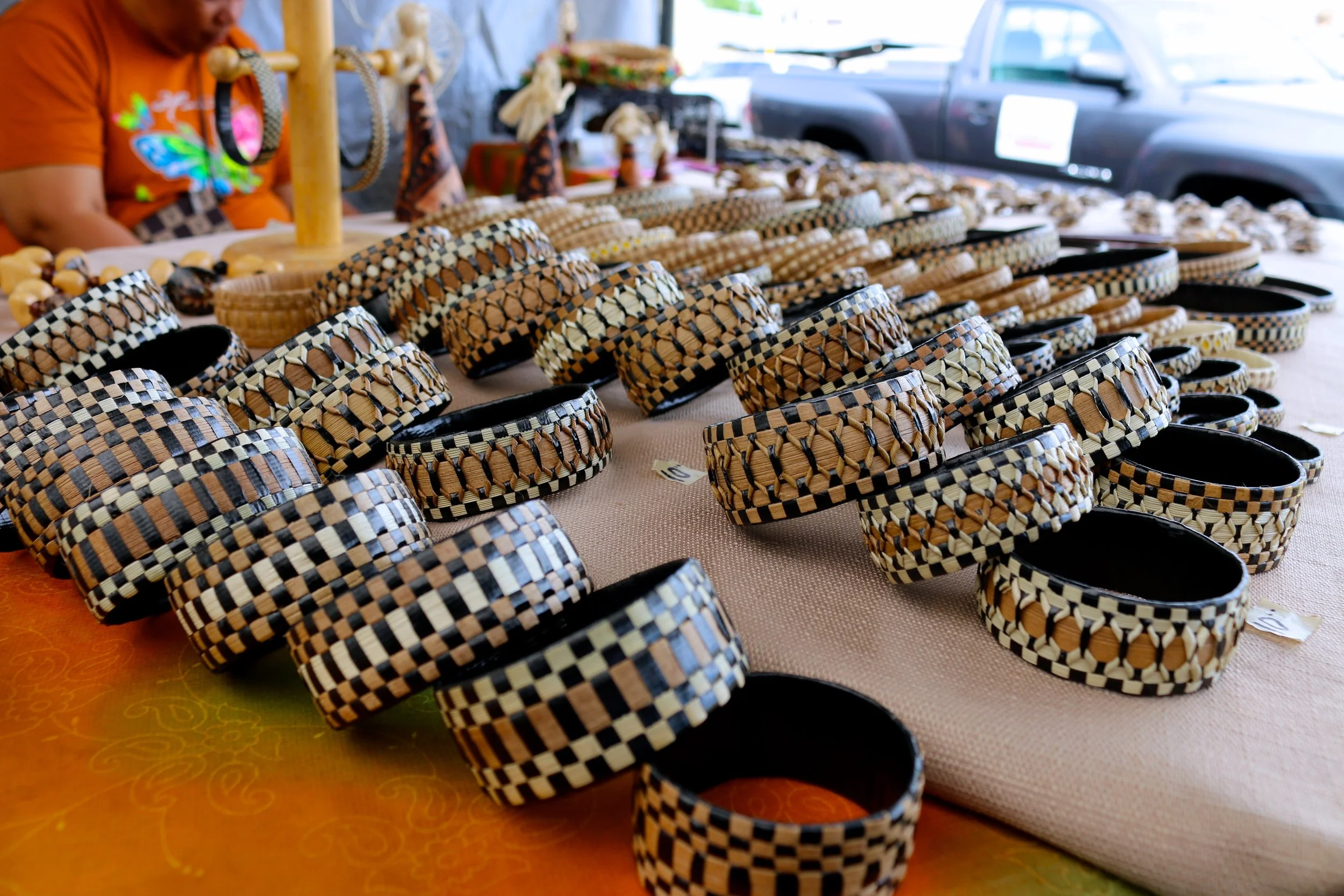 HAND-CRAFTED BAMBOO BRACELETS FOR $10. CAN'T BEAT THE PRICES IN HILO.