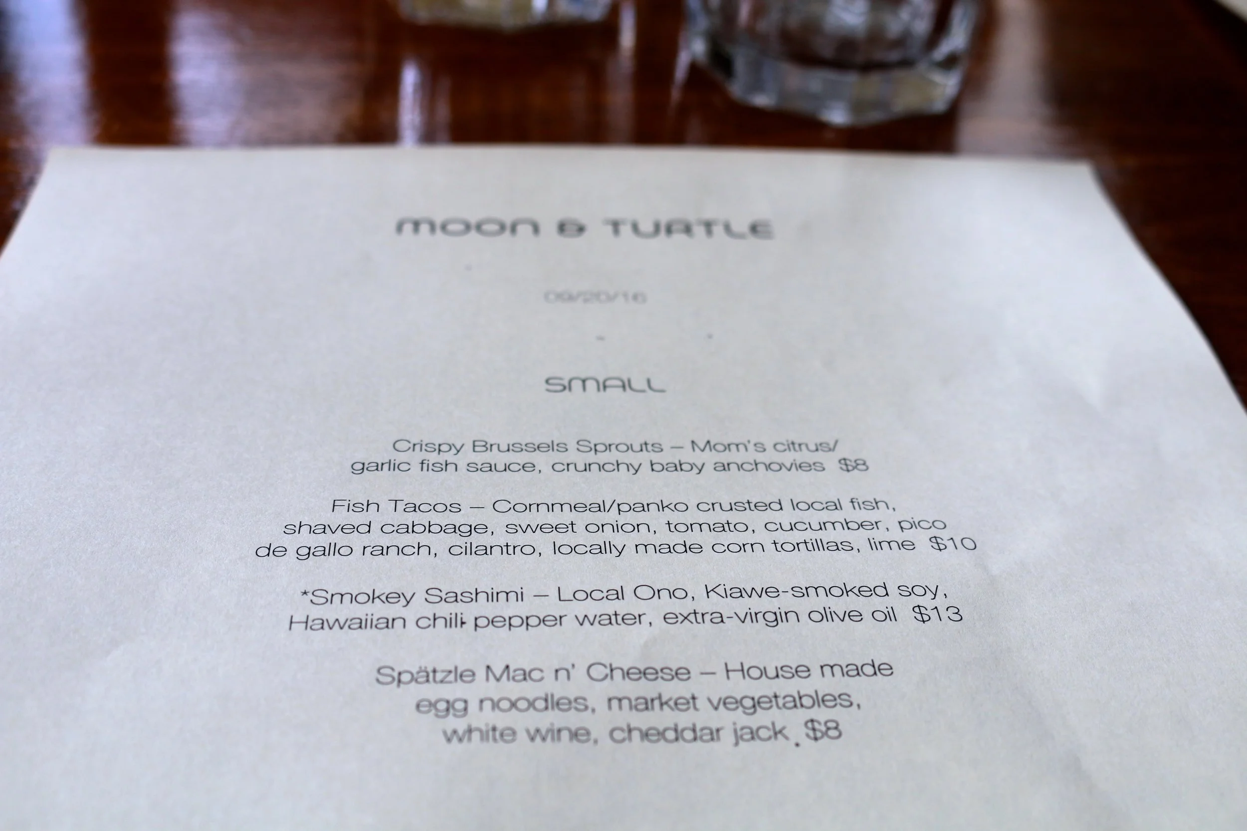 A GLIMPSE INTO THE MENU.