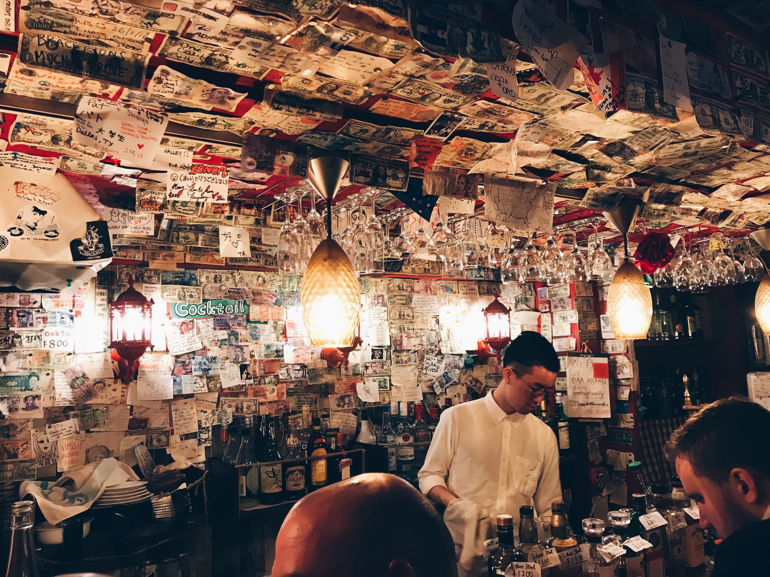 A tiny bar in Golden Gai (another one of those alleyways in Shinjuku) that I can't remember the name of
