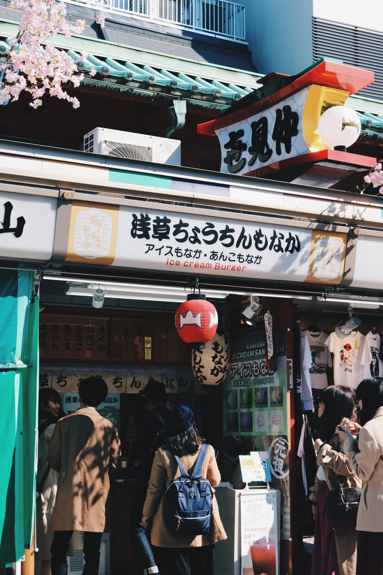 Ice cream burgers at Nakamise street