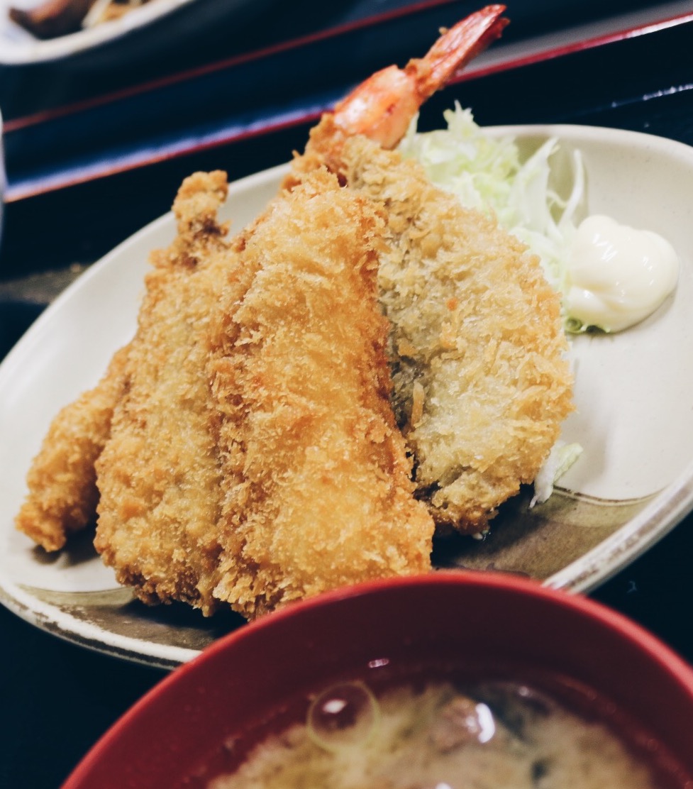 Various catch of the day fish and shrimp tempura