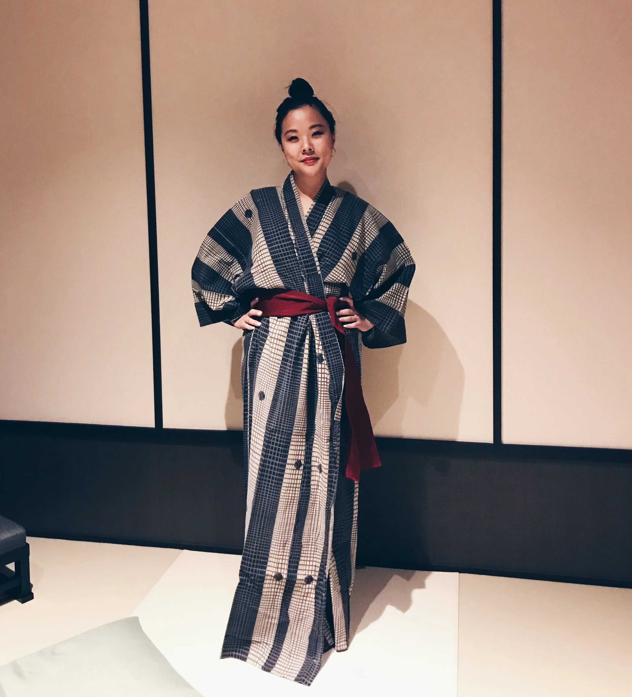 Getting onsen ready. Every room at Tenyu is outfitted with kimono robes, linen PJs, and indoor and outdoor slippers.