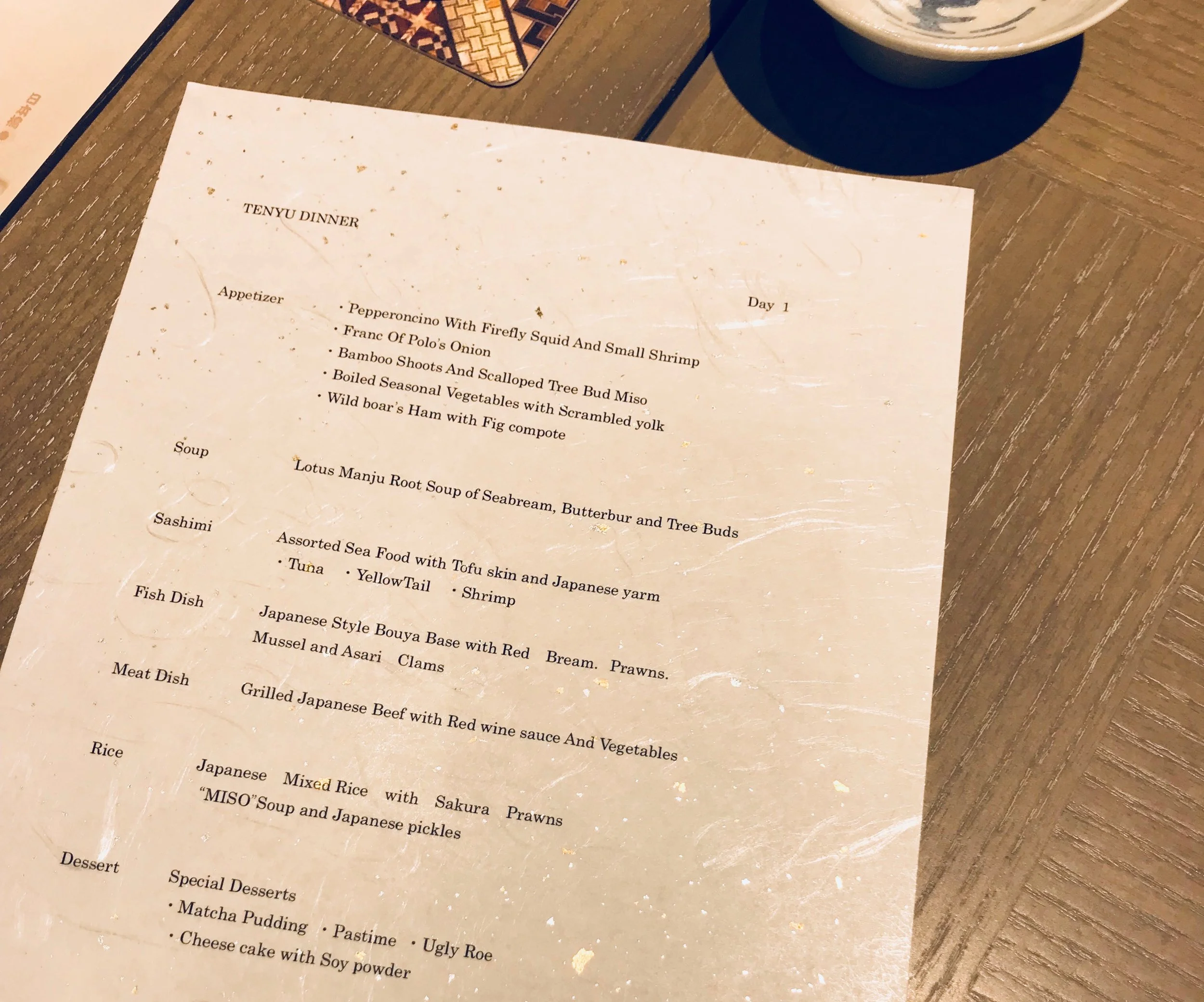 Our dinner for the evening. Enjoy the translations :)