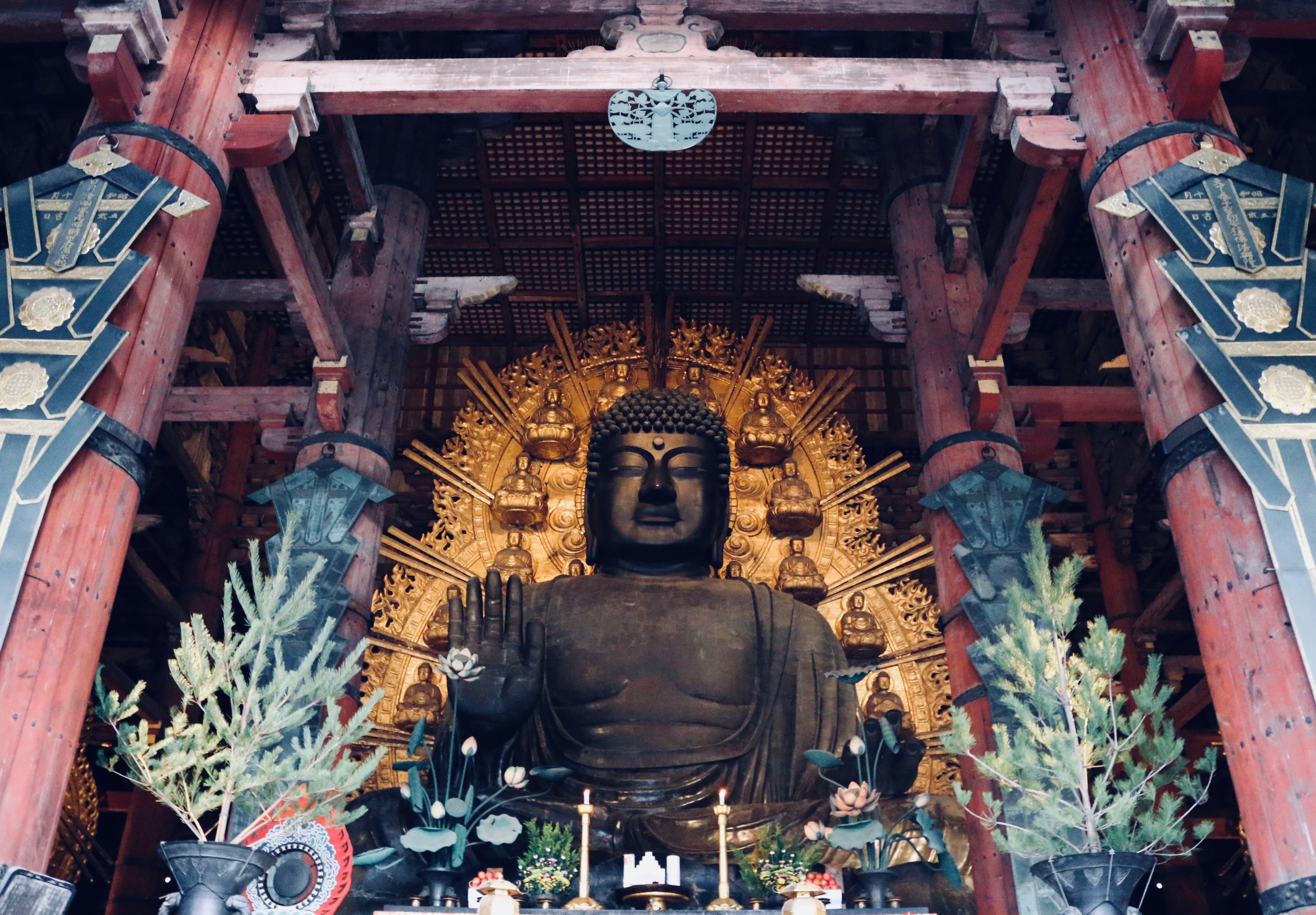 The largest bronze statue of the Buddah at Todai-ji